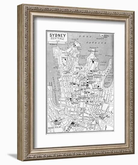 Map of Central Sydney, New South Wales, Australia, C1924-null-Framed Giclee Print