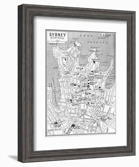 Map of Central Sydney, New South Wales, Australia, C1924-null-Framed Giclee Print