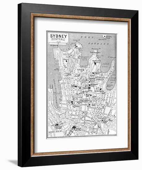 Map of Central Sydney, New South Wales, Australia, C1924-null-Framed Giclee Print