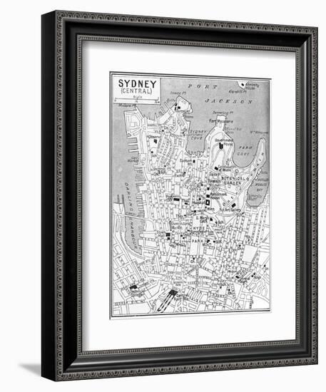 Map of Central Sydney, New South Wales, Australia, C1924-null-Framed Giclee Print