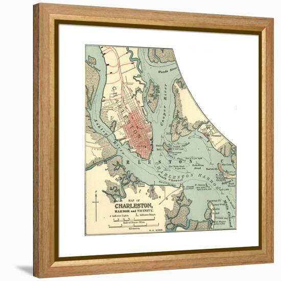 Map of Charleston (C. 1900), Maps-Encyclopaedia Britannica-Framed Premier Image Canvas