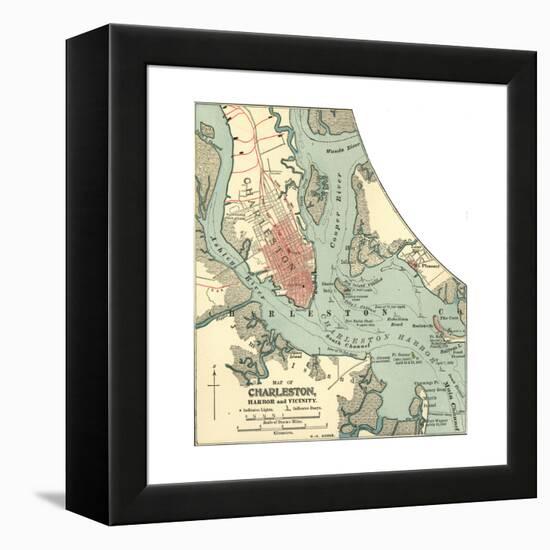 Map of Charleston (C. 1900), Maps-Encyclopaedia Britannica-Framed Premier Image Canvas