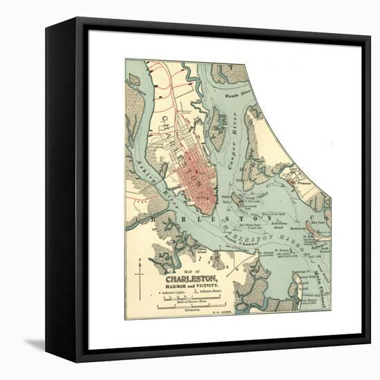 Map of Charleston (C. 1900), Maps-Encyclopaedia Britannica-Framed Premier Image Canvas