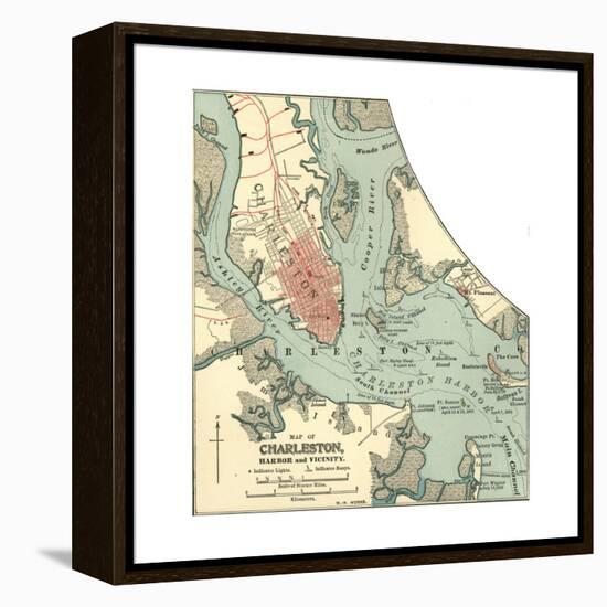 Map of Charleston (C. 1900), Maps-Encyclopaedia Britannica-Framed Premier Image Canvas
