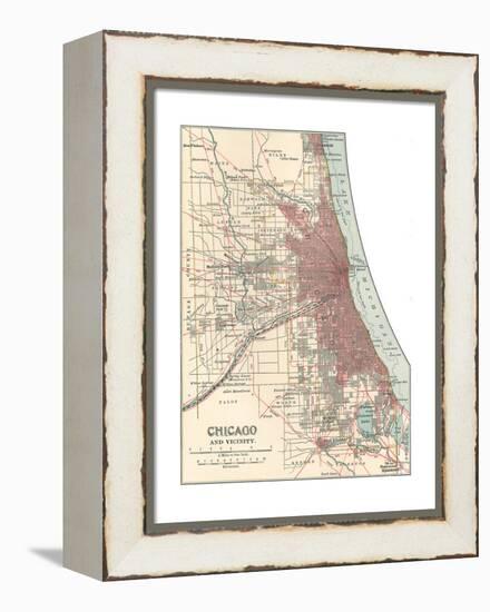 Map of Chicago (C. 1900), Maps-Encyclopaedia Britannica-Framed Premier Image Canvas