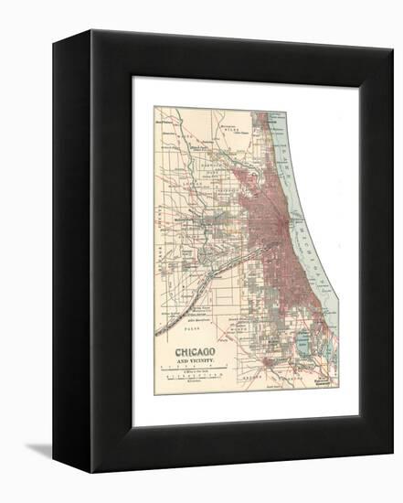 Map of Chicago (C. 1900), Maps-Encyclopaedia Britannica-Framed Premier Image Canvas