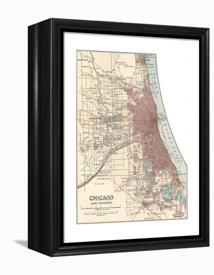 Map of Chicago (C. 1900), Maps-Encyclopaedia Britannica-Framed Premier Image Canvas