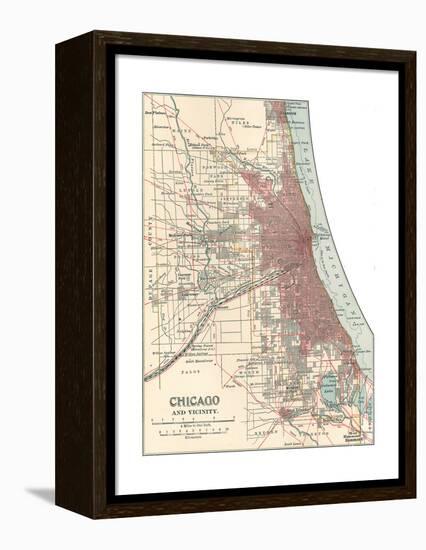 Map of Chicago (C. 1900), Maps-Encyclopaedia Britannica-Framed Premier Image Canvas