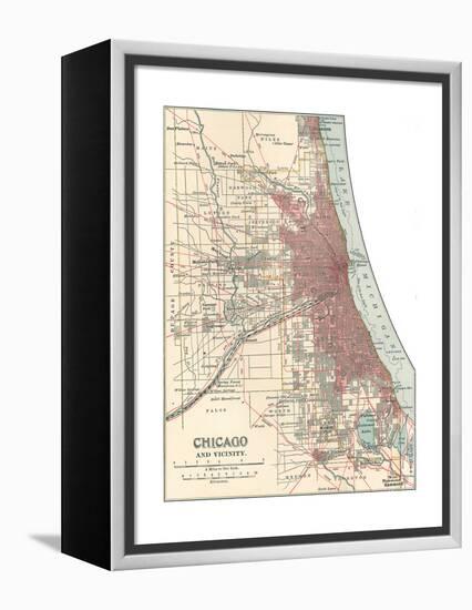 Map of Chicago (C. 1900), Maps-Encyclopaedia Britannica-Framed Premier Image Canvas