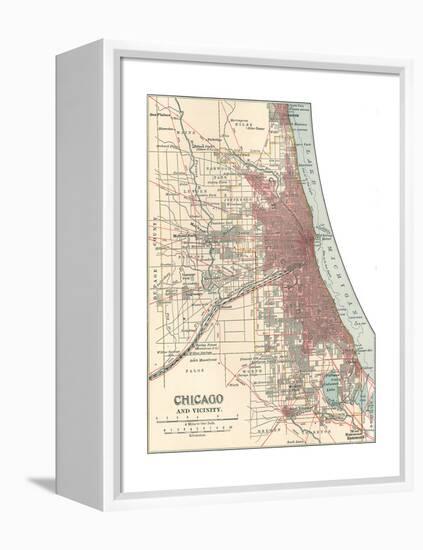 Map of Chicago (C. 1900), Maps-Encyclopaedia Britannica-Framed Premier Image Canvas
