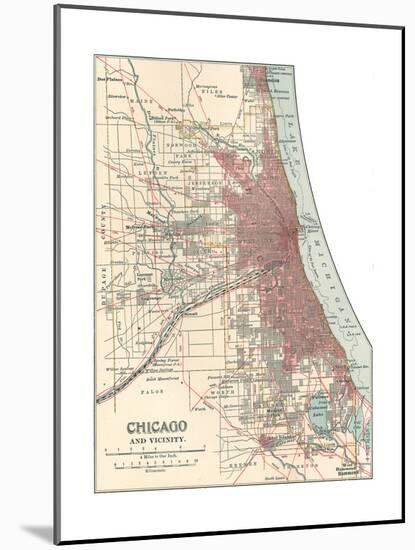 Map of Chicago (C. 1900), Maps-Encyclopaedia Britannica-Mounted Giclee Print