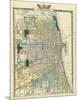 Map of Chicago City, c.1876-Warner & Beers-Mounted Art Print