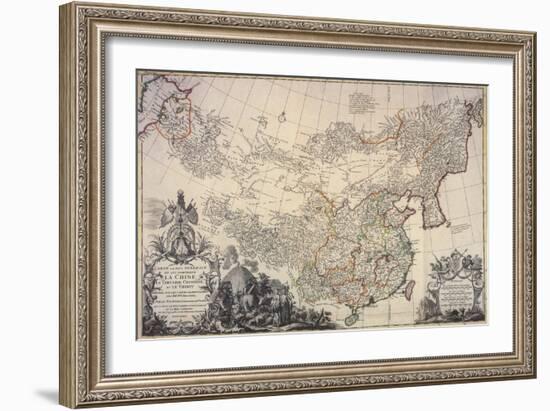 Map of China, 1734-Science Source-Framed Giclee Print