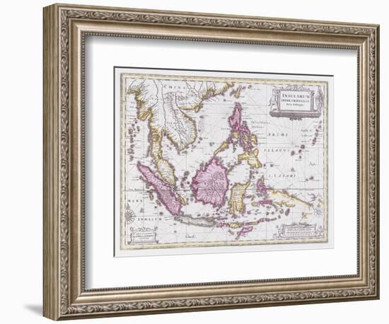 Map of China and Indonesia, C.1710-Schenk and Valk-Framed Giclee Print