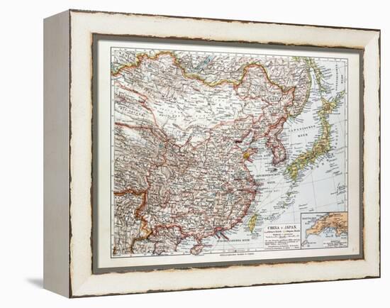 Map of China Mongolia and Japan 1899-null-Framed Premier Image Canvas