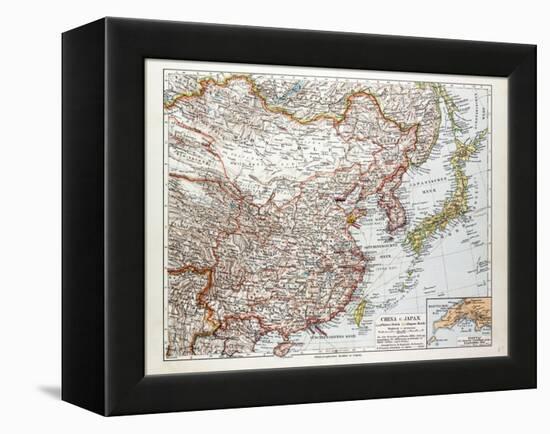 Map of China Mongolia and Japan 1899-null-Framed Premier Image Canvas