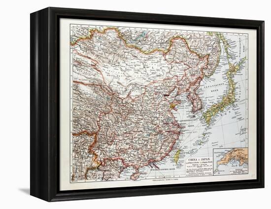 Map of China Mongolia and Japan 1899-null-Framed Premier Image Canvas