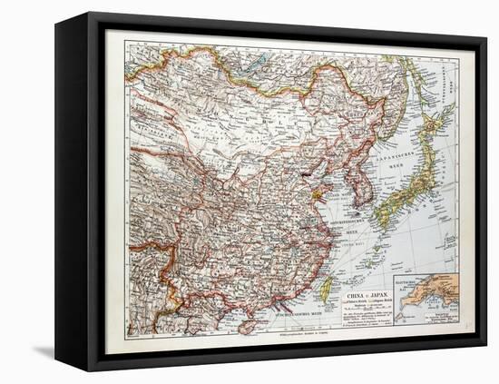 Map of China Mongolia and Japan 1899-null-Framed Premier Image Canvas