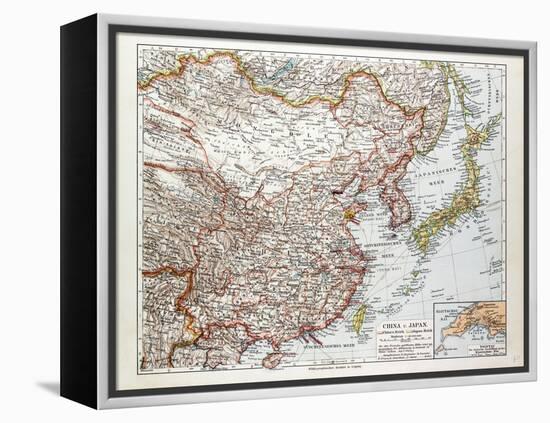 Map of China Mongolia and Japan 1899-null-Framed Premier Image Canvas