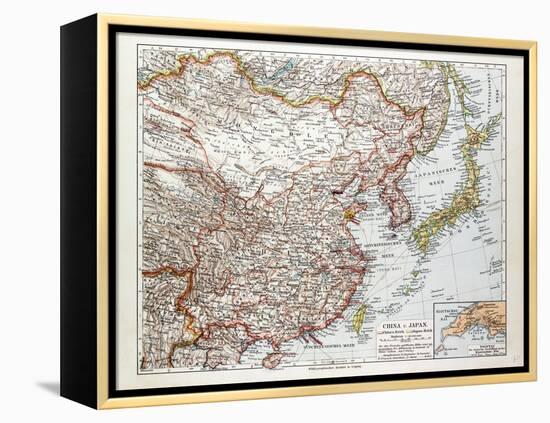 Map of China Mongolia and Japan 1899-null-Framed Premier Image Canvas