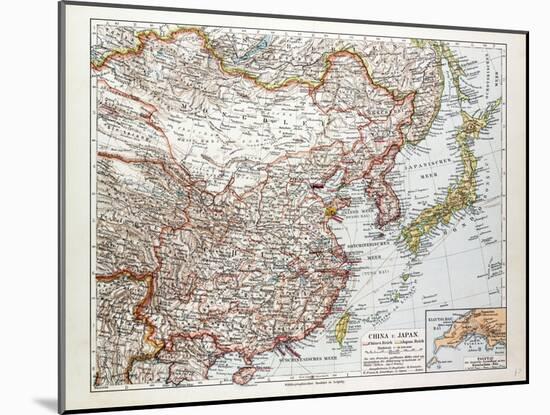 Map of China Mongolia and Japan 1899-null-Mounted Giclee Print