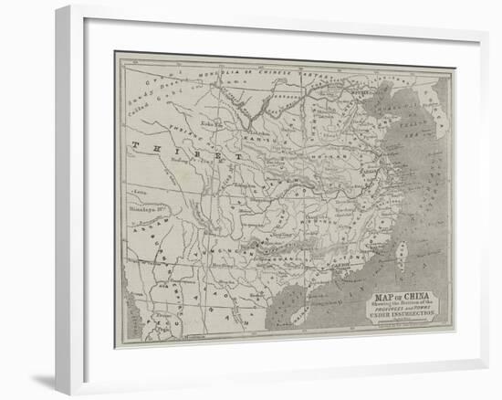 Map of China Showing the Position of the Provinces and Towns under Insurrection-John Dower-Framed Giclee Print