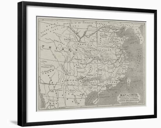 Map of China Showing the Position of the Provinces and Towns under Insurrection-John Dower-Framed Giclee Print