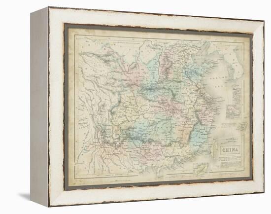 Map of China-W. Hughes-Framed Stretched Canvas