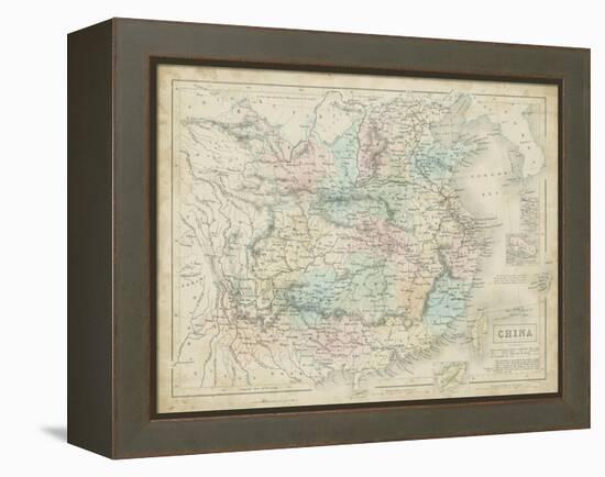 Map of China-W. Hughes-Framed Stretched Canvas