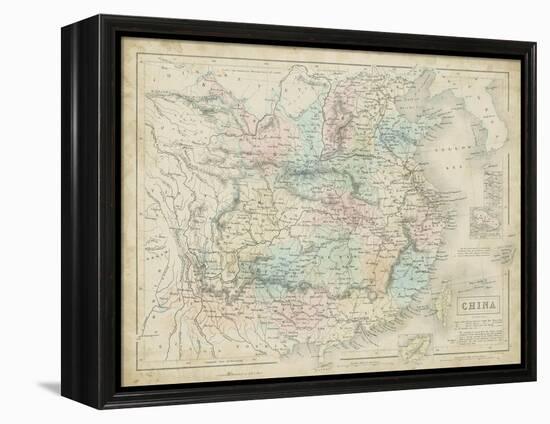 Map of China-W. Hughes-Framed Stretched Canvas