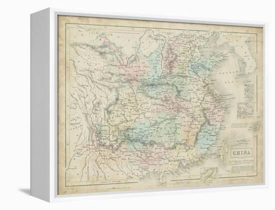 Map of China-W. Hughes-Framed Stretched Canvas