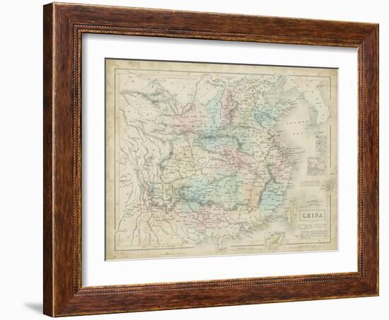 Map of China-W. Hughes-Framed Art Print