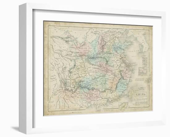 Map of China-W. Hughes-Framed Art Print