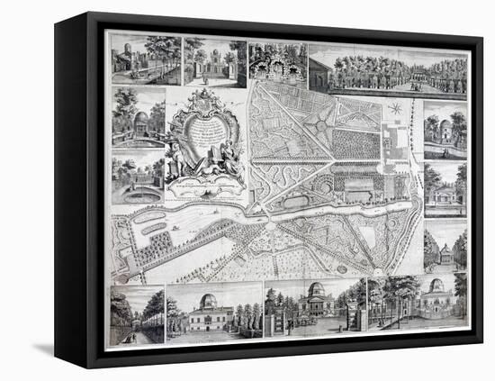 Map of Chiswick in the London Borough of Hounslow, 1736-John Rocque-Framed Premier Image Canvas