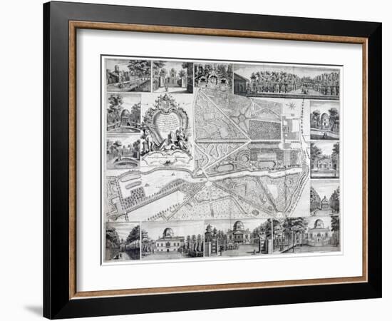 Map of Chiswick in the London Borough of Hounslow, 1736-John Rocque-Framed Giclee Print