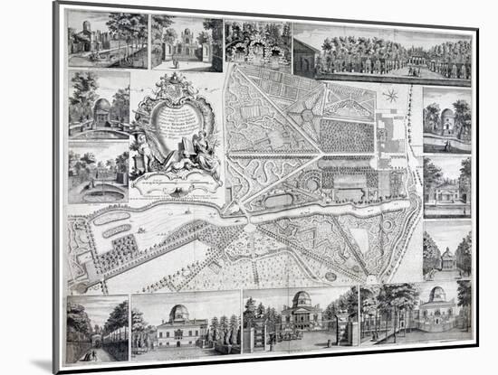 Map of Chiswick in the London Borough of Hounslow, 1736-John Rocque-Mounted Giclee Print