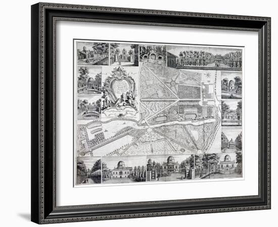 Map of Chiswick in the London Borough of Hounslow, 1736-John Rocque-Framed Giclee Print