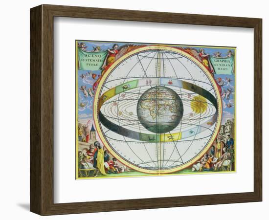 Map of Christian Constellations, from "The Celestial Atlas, or the Harmony of the Universe"-Andreas Cellarius-Framed Giclee Print