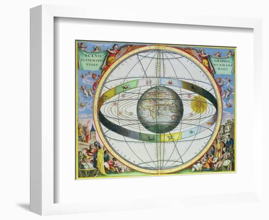 Map of Christian Constellations, from "The Celestial Atlas, or the Harmony of the Universe"-Andreas Cellarius-Framed Giclee Print