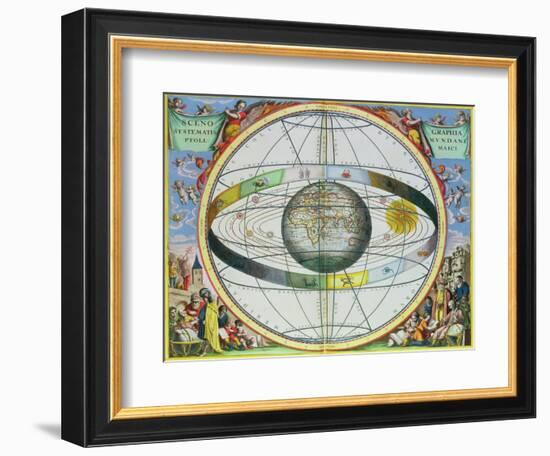 Map of Christian Constellations, from "The Celestial Atlas, or the Harmony of the Universe"-Andreas Cellarius-Framed Giclee Print