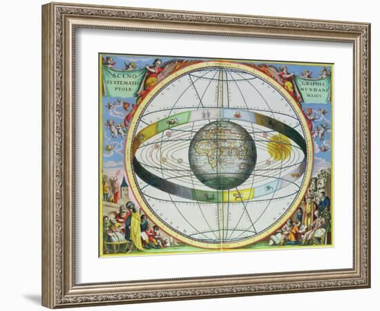 Map of Christian Constellations, from "The Celestial Atlas, or the Harmony of the Universe"-Andreas Cellarius-Framed Giclee Print