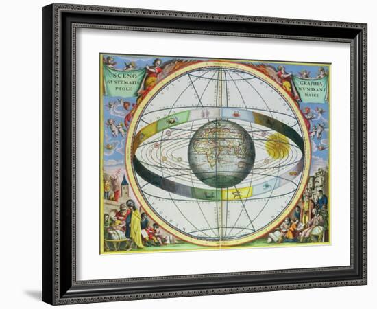 Map of Christian Constellations, from "The Celestial Atlas, or the Harmony of the Universe"-Andreas Cellarius-Framed Giclee Print