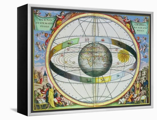 Map of Christian Constellations, from "The Celestial Atlas, or the Harmony of the Universe"-Andreas Cellarius-Framed Premier Image Canvas