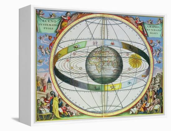 Map of Christian Constellations, from "The Celestial Atlas, or the Harmony of the Universe"-Andreas Cellarius-Framed Premier Image Canvas