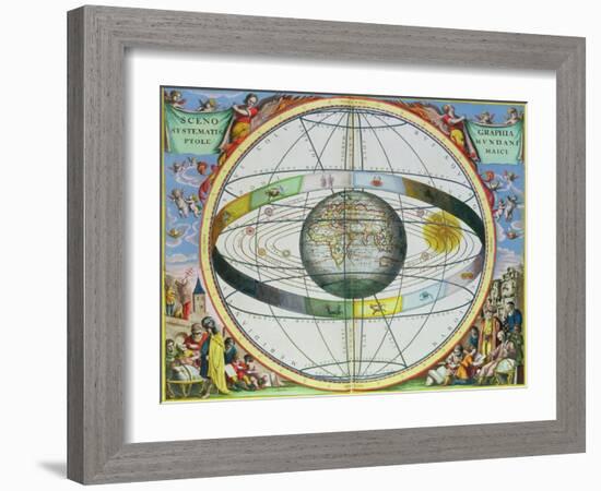 Map of Christian Constellations, from "The Celestial Atlas, or the Harmony of the Universe"-Andreas Cellarius-Framed Giclee Print