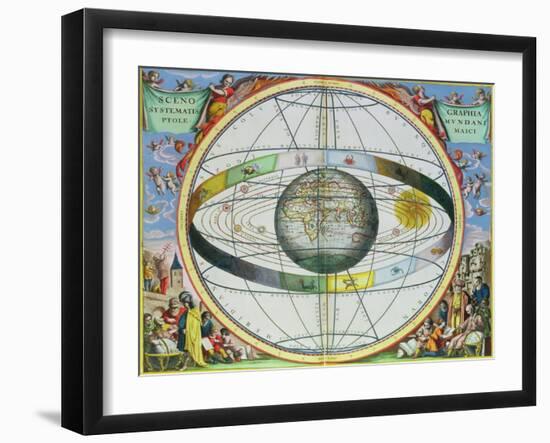 Map of Christian Constellations, from "The Celestial Atlas, or the Harmony of the Universe"-Andreas Cellarius-Framed Giclee Print