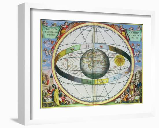 Map of Christian Constellations, from "The Celestial Atlas, or the Harmony of the Universe"-Andreas Cellarius-Framed Giclee Print