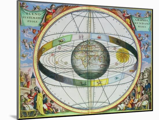 Map of Christian Constellations, from "The Celestial Atlas, or the Harmony of the Universe"-Andreas Cellarius-Mounted Giclee Print