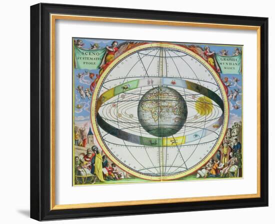 Map of Christian Constellations, from "The Celestial Atlas, or the Harmony of the Universe"-Andreas Cellarius-Framed Giclee Print