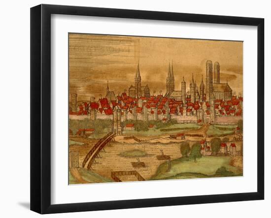 Map of City of Munich from Civitates Orbis Terrarum-null-Framed Giclee Print